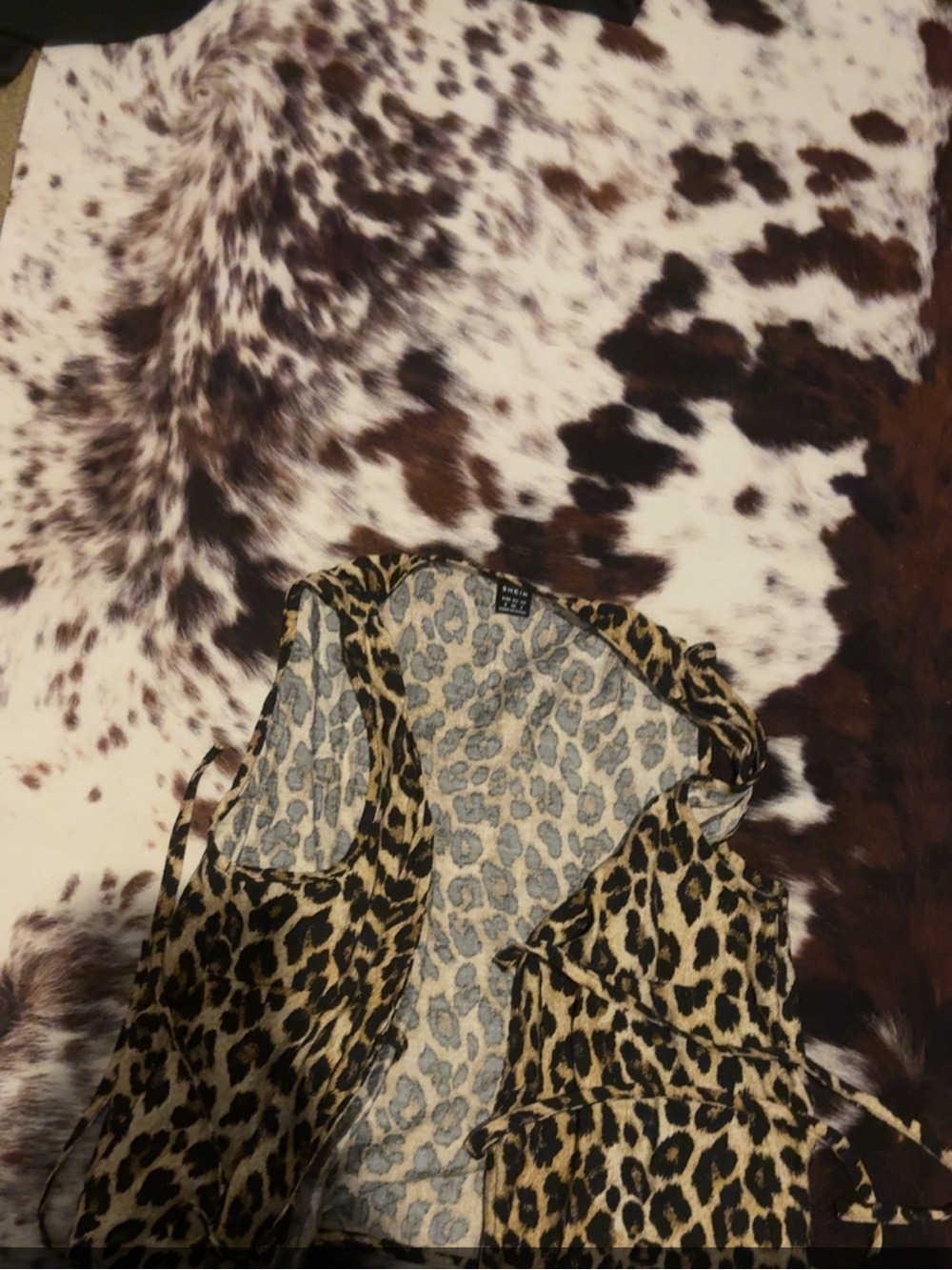 Leopard Print Sleeveless Vest - Brown/Black